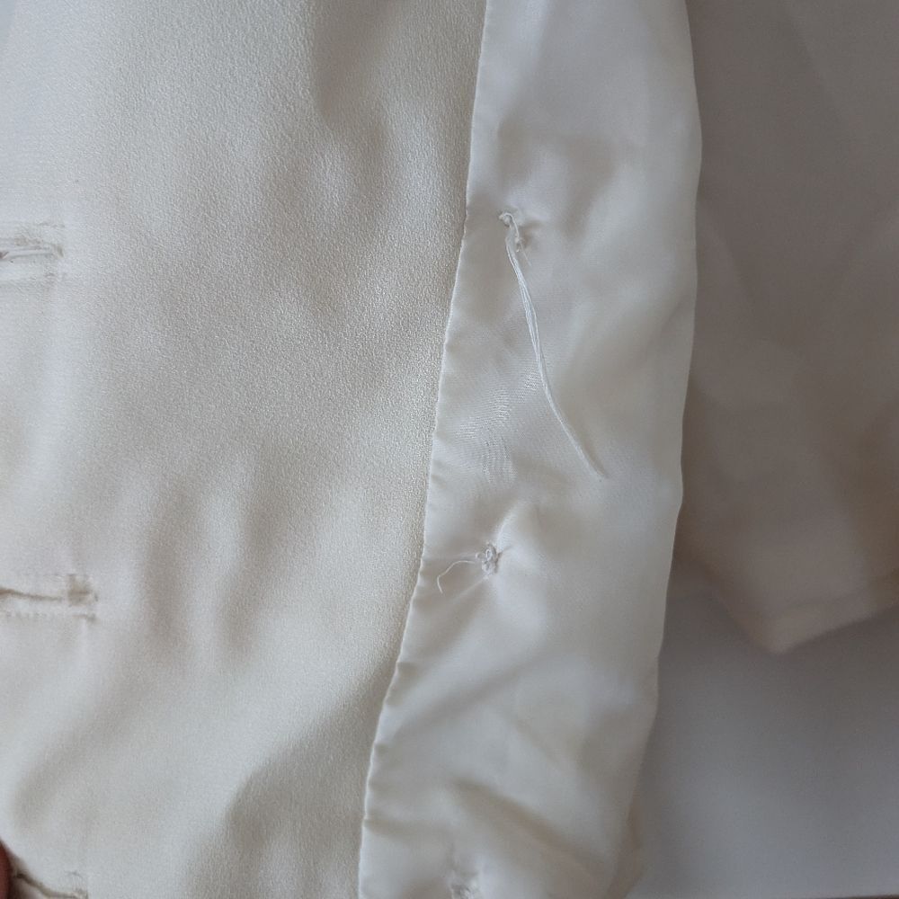 Lord & Taylor Vintage White Double Breasted Old Money Gold Button Blazer Size 14 - Picture 4 of 10